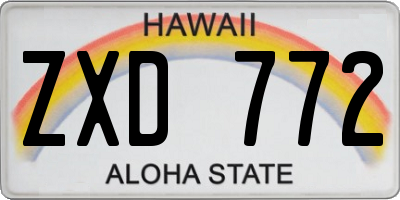 HI license plate ZXD772