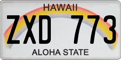 HI license plate ZXD773