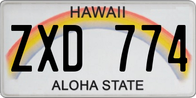 HI license plate ZXD774