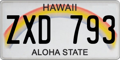 HI license plate ZXD793