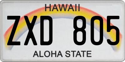 HI license plate ZXD805
