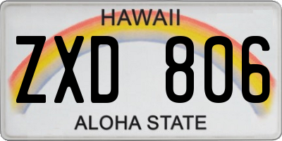 HI license plate ZXD806