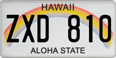HI license plate ZXD810