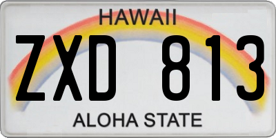 HI license plate ZXD813