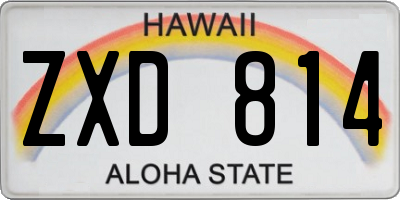 HI license plate ZXD814