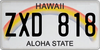 HI license plate ZXD818