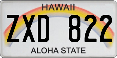 HI license plate ZXD822