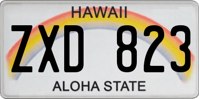 HI license plate ZXD823