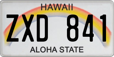 HI license plate ZXD841