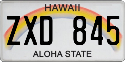 HI license plate ZXD845