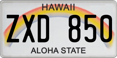 HI license plate ZXD850