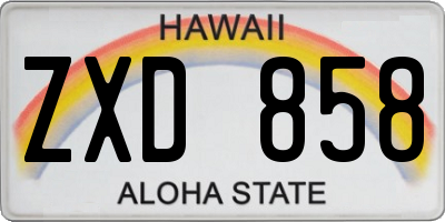 HI license plate ZXD858