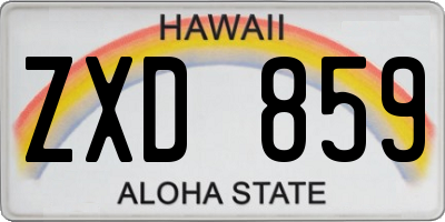 HI license plate ZXD859
