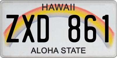 HI license plate ZXD861