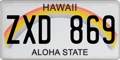 HI license plate ZXD869