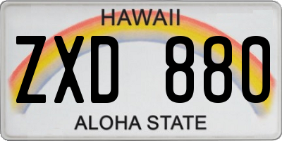 HI license plate ZXD880