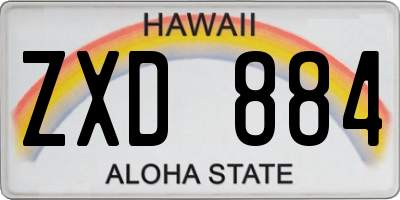 HI license plate ZXD884