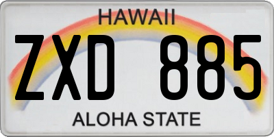 HI license plate ZXD885