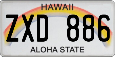 HI license plate ZXD886