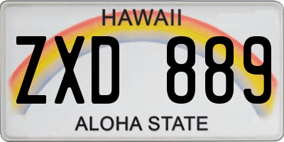 HI license plate ZXD889