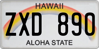 HI license plate ZXD890