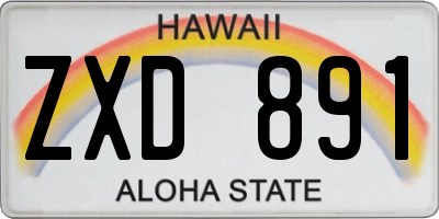 HI license plate ZXD891