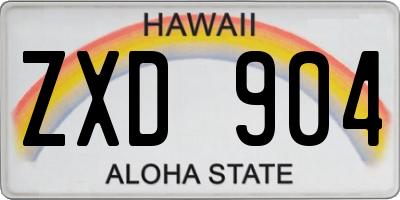 HI license plate ZXD904