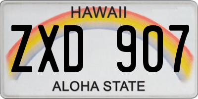 HI license plate ZXD907