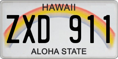 HI license plate ZXD911