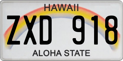 HI license plate ZXD918