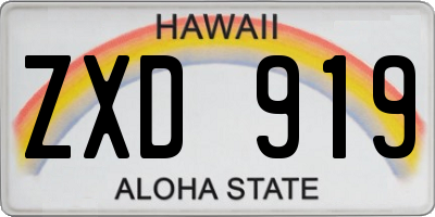 HI license plate ZXD919