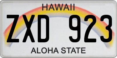 HI license plate ZXD923