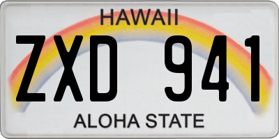 HI license plate ZXD941