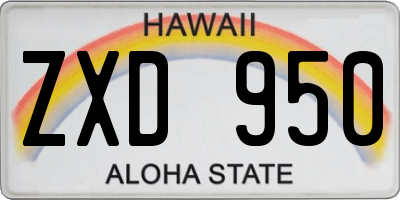 HI license plate ZXD950