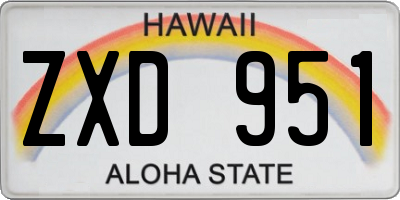 HI license plate ZXD951