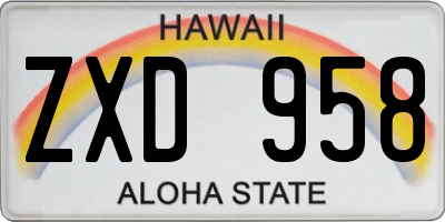 HI license plate ZXD958