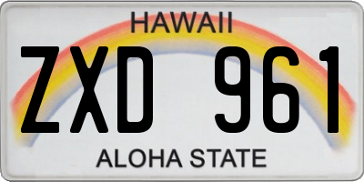 HI license plate ZXD961