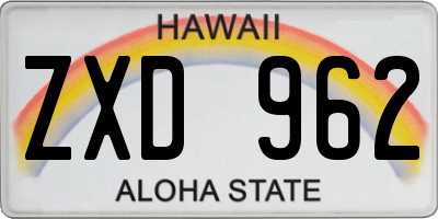 HI license plate ZXD962