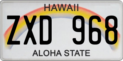 HI license plate ZXD968