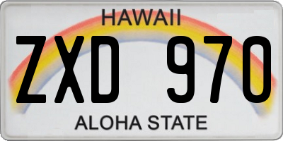 HI license plate ZXD970