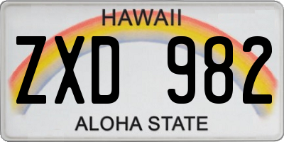 HI license plate ZXD982