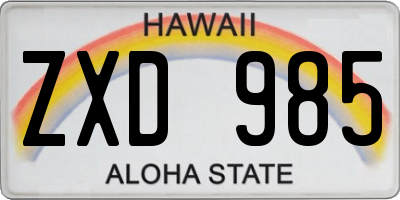 HI license plate ZXD985