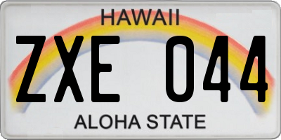HI license plate ZXE044