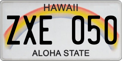 HI license plate ZXE050