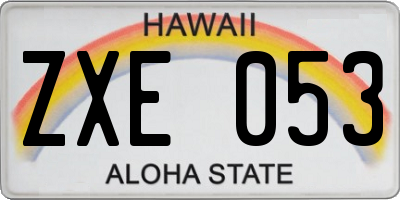 HI license plate ZXE053