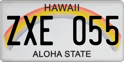 HI license plate ZXE055