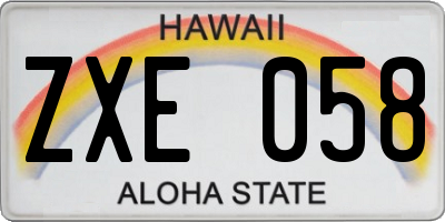 HI license plate ZXE058