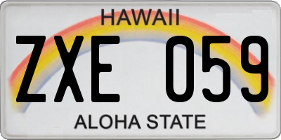 HI license plate ZXE059
