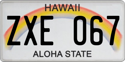 HI license plate ZXE067