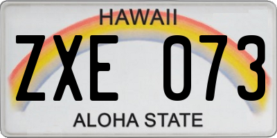 HI license plate ZXE073